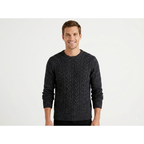 Banana Republic Other - Banana Republic Mens L TD Modern Cable Knit Sweater Charcoal Moonless Night EUC